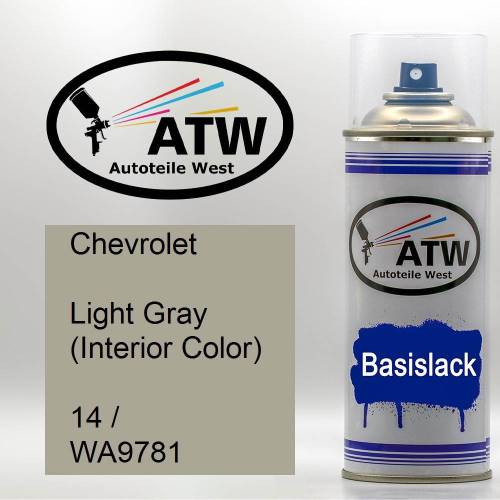 Chevrolet, Light Gray (Interior Color), 14 / WA9781: 400ml Sprühdose, von ATW Autoteile West.